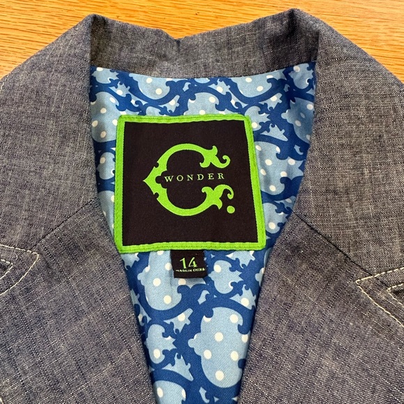 TORY BURCH Brand C.Wonder Size 14-Denim Jeans Blazer Giglio Style ~Jacket Layer - Picture 3 of 16